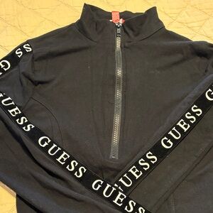 GUESS Men's Black Zip-Up Sweater